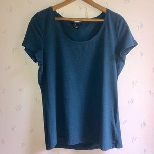 H&M Basic Blue Scoop Neck T-Shirt